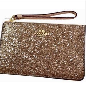 Coach Boxed Star Glitter Zip Wristlet